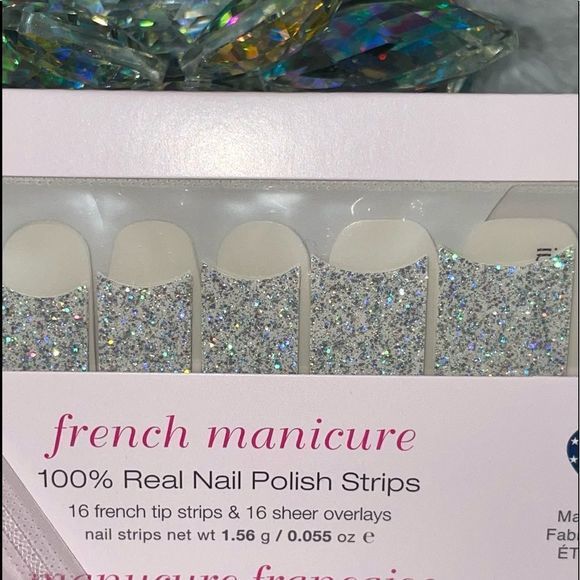 Color Street | We’re Meant to Oui - sparkling silver glitter tips, French Mani - Picture 4 of 9
